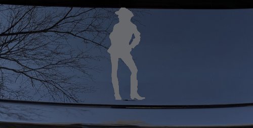 Cowgirl Decal Western Car or Truck Window Decal Sticker (Silver)