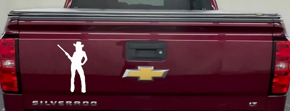 Cowgirl With Gun Western Ranch Car or Truck Window Decal Sticker
