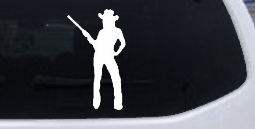 Cowgirl With Gun Western Ranch Car or Truck Window Decal Sticker (White)