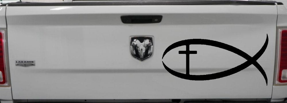 Christian Fish Decal for Car or Truck Window Vinyl Sticker (Black)