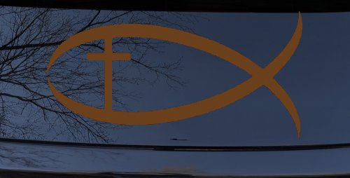 Christian Fish Christian Car or Truck Window Decal Sticker (Copper)