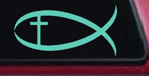 Christian Fish Christian Car or Truck Window Decal Sticker (Mint)