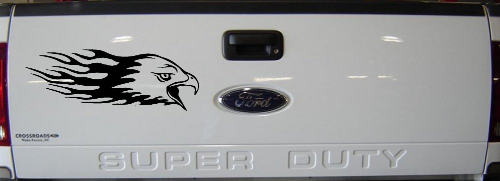 Flaming Eagle Head Military Car or Truck Window Decal Sticker