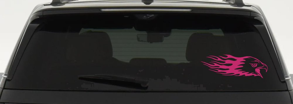 Flaming Eagle Head Military Car or Truck Window Decal Sticker (Hot Pink)