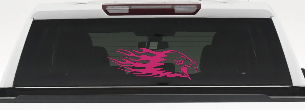 Flaming Eagle Head Military Car or Truck Window Decal Sticker