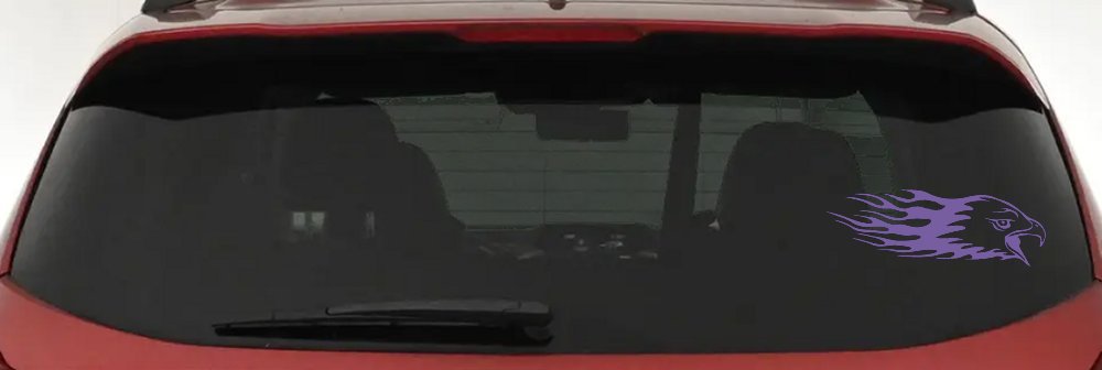 Flaming Eagle Head Military Car or Truck Window Decal Sticker