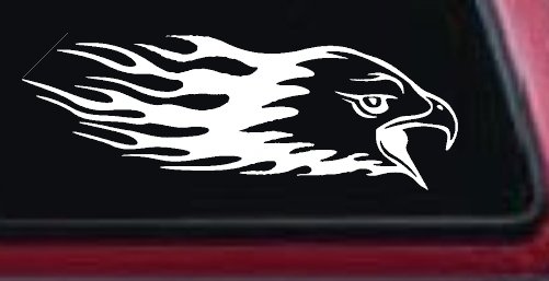 Flaming Eagle Head Military Car or Truck Window Decal Sticker