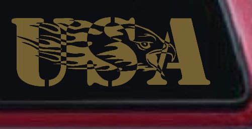 Flaming Eagle Head USA Military Car or Truck Window Decal Sticker