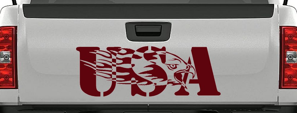 Flaming Eagle Head USA Military Car or Truck Window Decal Sticker