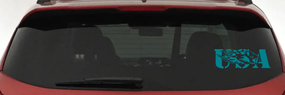 Flaming Eagle Head USA Military Car or Truck Window Decal Sticker