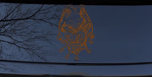 Mean Joker Biker Car or Truck Window Decal Sticker (Copper)