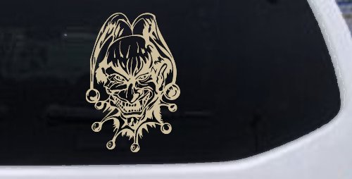 Mean Joker Biker Car or Truck Window Decal Sticker (Desert Sand)
