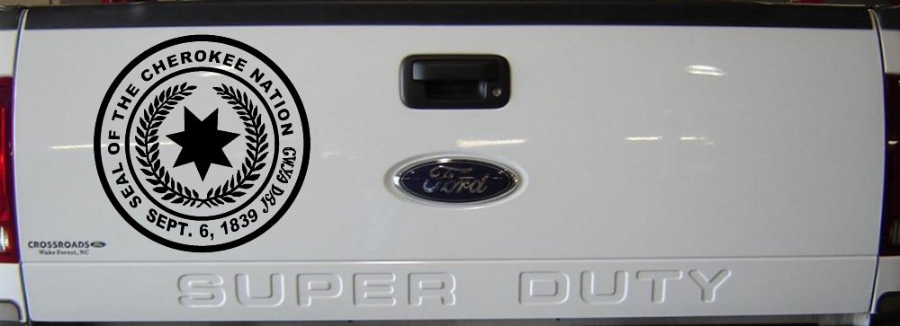 Cherokee Nation Seal Decal for Car Truck Window Native American Sticker (Black)