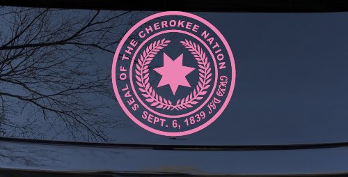 Seal of the Cherokee Nation Native American Indian Car or Truck Window Decal Sticker (Pink)