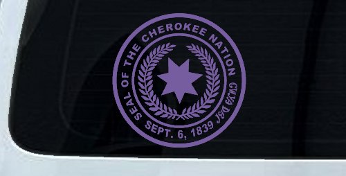 Seal of the Cherokee Nation Native American Indian Car or Truck Window Decal Sticker (Purple)