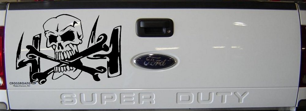 Skull and Cross Bones 4X4 Off Road Car or Truck Window Decal Sticker