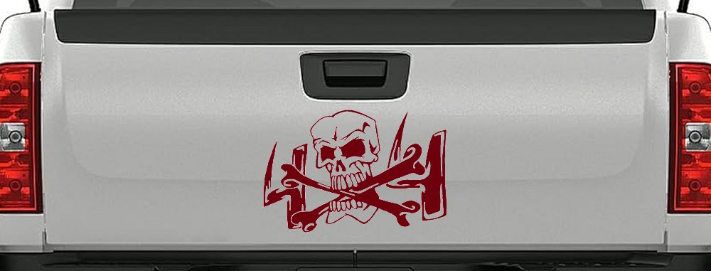 Skull and Cross Bones 4X4 Off Road Car or Truck Window Decal Sticker