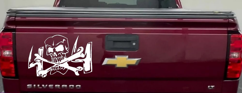 Skull and Cross Bones 4X4 Off Road Car or Truck Window Decal Sticker