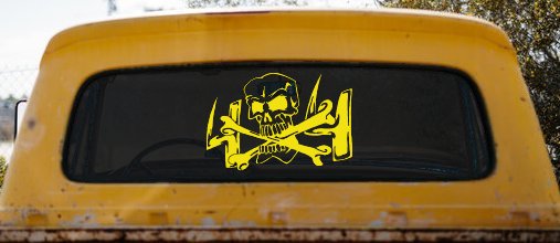 Skull and Cross Bones 4X4 Off Road Car or Truck Window Decal Sticker