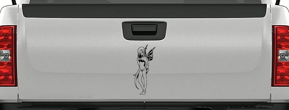 Cute Pixie Fairy Bikini Car or Truck Window Decal Sticker (Black)