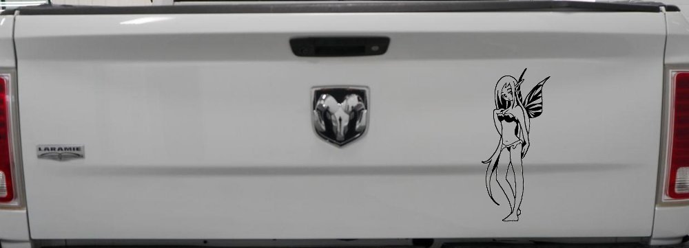 Cute Pixie Fairy Bikini Car or Truck Window Decal Sticker (Matte Black)