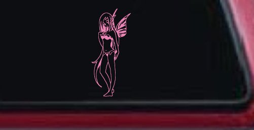 Cute Pixie Fairy Bikini Car or Truck Window Decal Sticker (Pink)