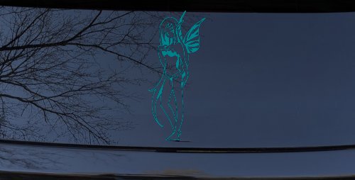 Cute Pixie Fairy Bikini Car or Truck Window Decal Sticker (Turquoise Blue)