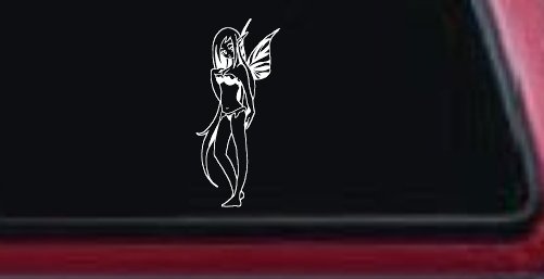Cute Pixie Fairy Bikini Car or Truck Window Decal Sticker (White)