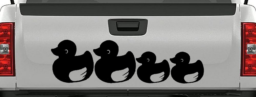 Rubber Duck Family Stick Family Car or Truck Window Decal Sticker (Black)