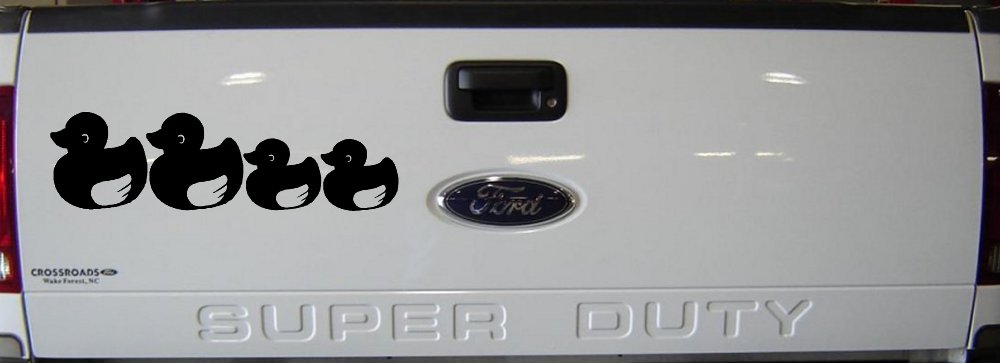 Rubber Duck Family Stick Family Car or Truck Window Decal Sticker (Black)
