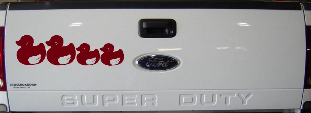 Rubber Duck Family Stick Family Car or Truck Window Decal Sticker (Burgundy)