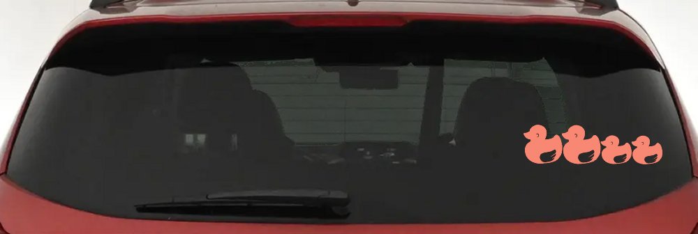 Rubber Duck Family Stick Family Car or Truck Window Decal Sticker (Coral)