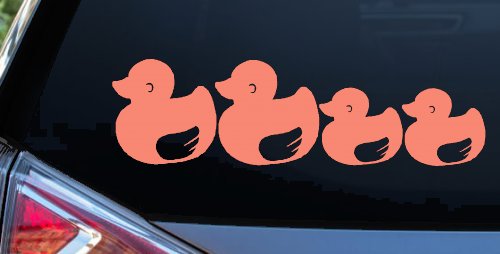 Rubber Duck Family Stick Family Car or Truck Window Decal Sticker (Coral)