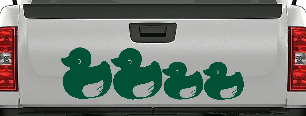 Rubber Duck Family Stick Family Car or Truck Window Decal Sticker (Dark Green)