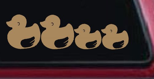 Rubber Duck Family Stick Family Car or Truck Window Decal Sticker (Light Brown)