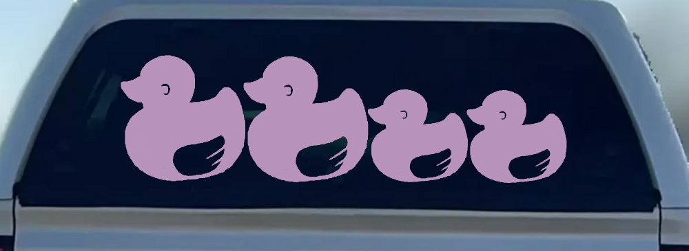 Rubber Duck Family Stick Family Car or Truck Window Decal Sticker (Lilac)