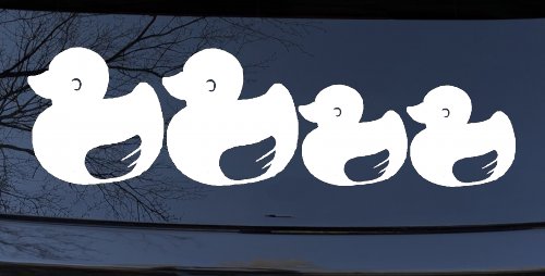 Rubber Duck Family Stick Family Car or Truck Window Decal Sticker (White)