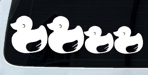 Rubber Duck Family Stick Family Car or Truck Window Decal Sticker (White)