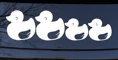 Rubber Duck Family Stick Family Car or Truck Window Decal Sticker