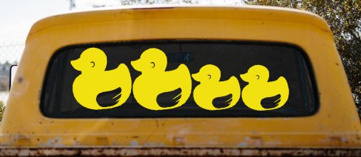 Rubber Duck Family Stick Family Car or Truck Window Decal Sticker (Yellow)