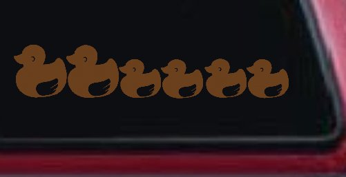 4 Children Rubber Ducky Family Car or Truck Window Decal Sticker (Copper)