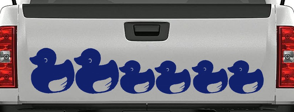 4 Children Rubber Ducky Family Car or Truck Window Decal Sticker (Navy)