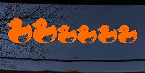 Rubber Ducky Family Car Decal 4 Kids Window Sticker Truck Vinyl (Orange)