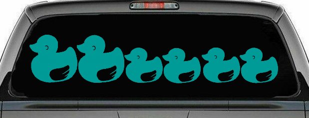 Rubber Ducky Family Car Decal 4 Kids Window Sticker Truck Vinyl (Turquoise)