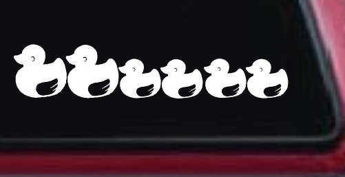 Rubber Ducky Family Car Decal 4 Kids Window Sticker Truck Vinyl (White)