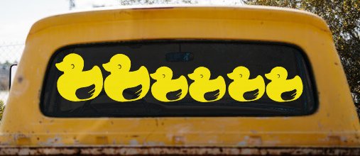 4 Children Rubber Ducky Family Car or Truck Window Decal Sticker