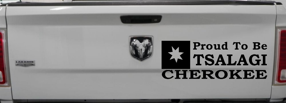 Cherokee Proud To Be Tsalagi native American Indian Car or Truck Window Decal Sticker (Black)