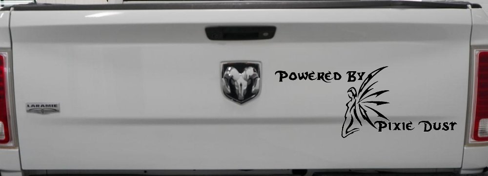 Powered By Pixie Dust Car or Truck Window Decal Sticker (Black)