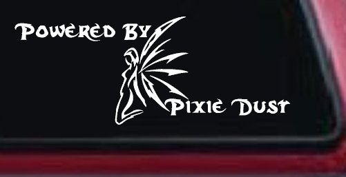 Powered By Pixie Dust Car Truck Window Vinyl Decal Sticker Magic Ride (White)