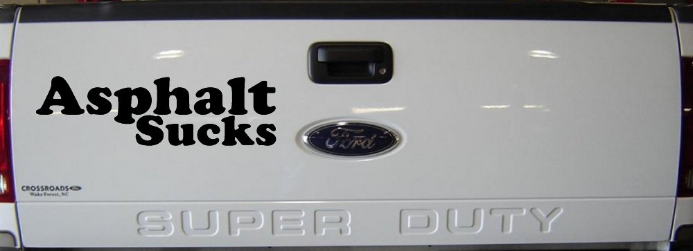 Asphalt Sucks Off Road Car or Truck Window Decal Sticker (Black)
